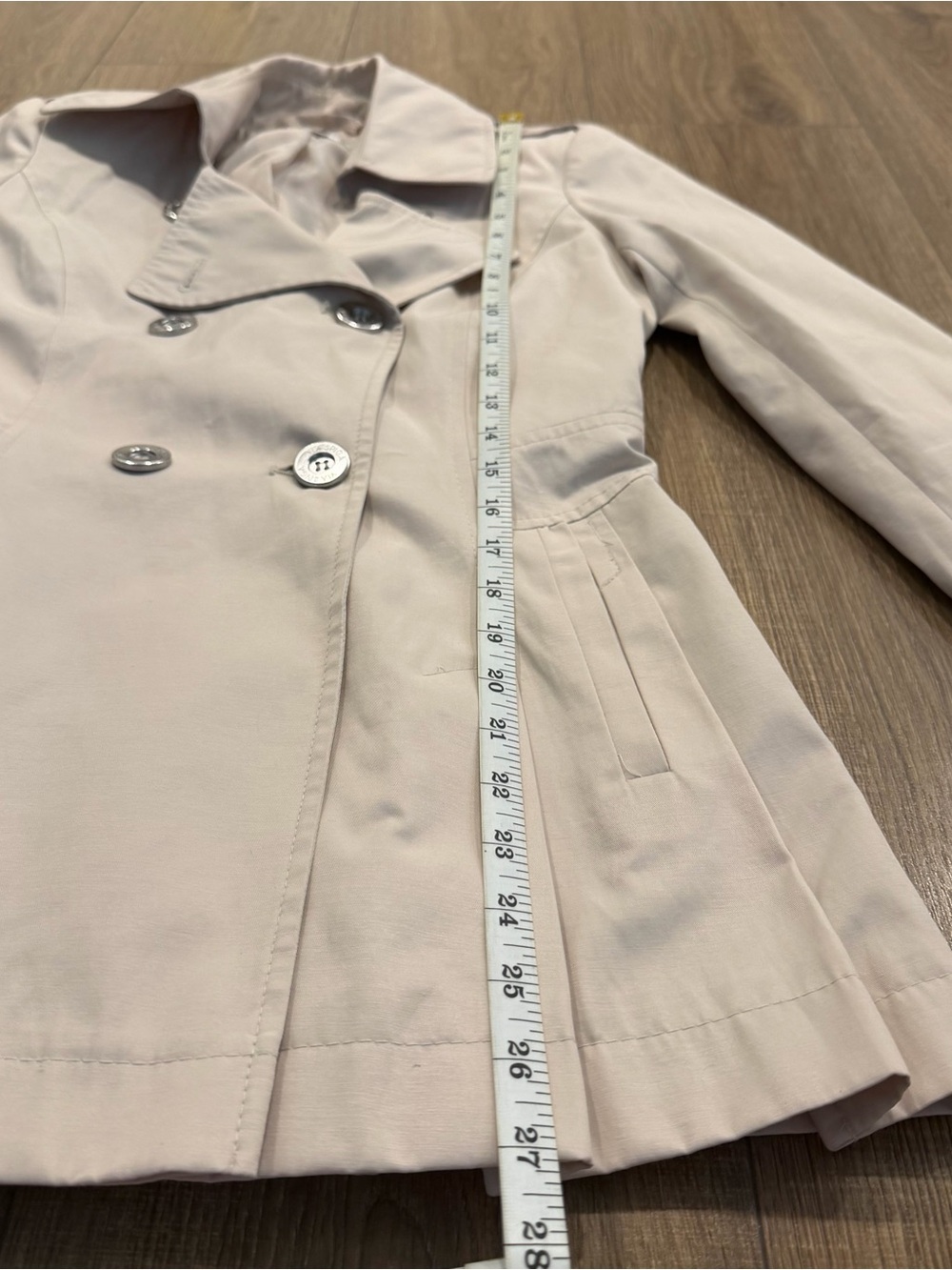 Via Spiga Light Cream Double-Breasted Trench Jacket, XS - Picture 7 of 10